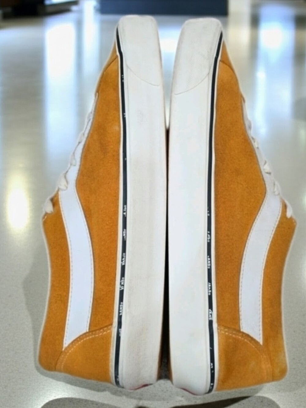 219 Vans Bold Ni Suede Low Top Sneakers Orange Zinna Men's Size 13 - Picture 3 of 14